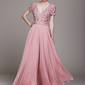 Cap Sleeves Evening Long Dress